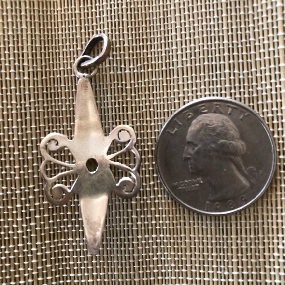 Sterling faceted citrine charm / pendant - Picture 3 of 7